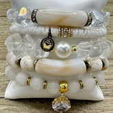 White Goddess Bracelet Stack